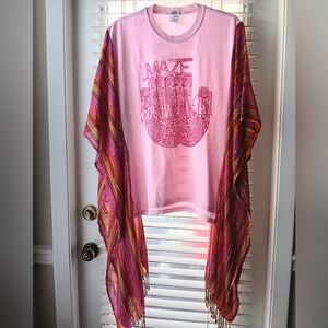 Upcycled Frankie Beverly & Maze "Southern Girl Tee/Poncho w/ Kimono Sleeves